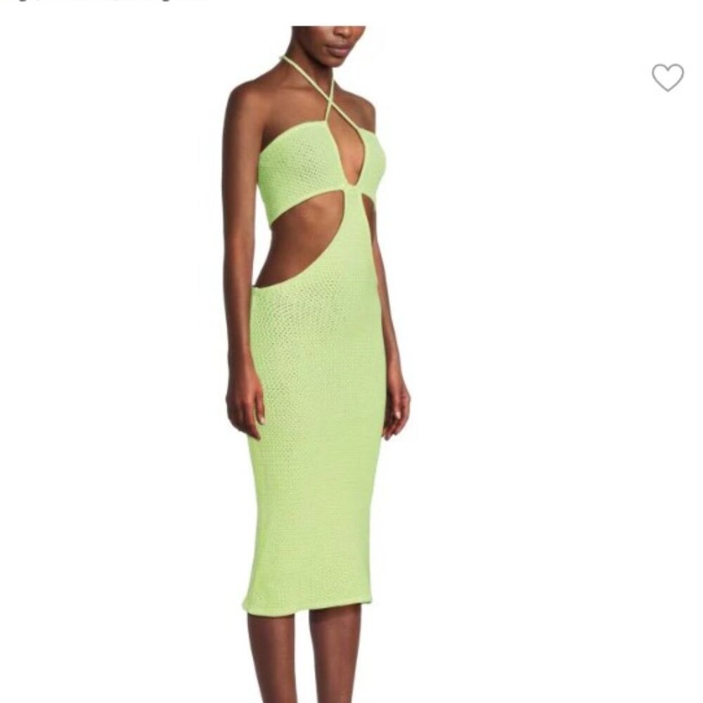VICTOR GLEMAUD Crochet Cutout Midi Bodycon Dress Size Small - Picture 3 of 3